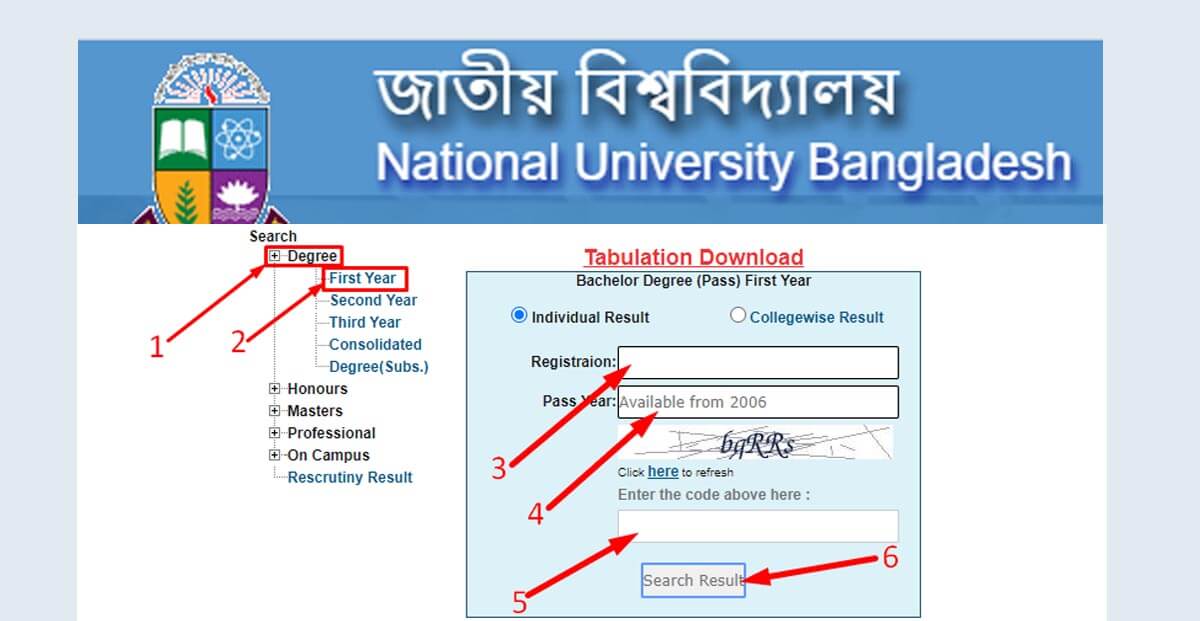 Degree 1st Year Result 2023 Out