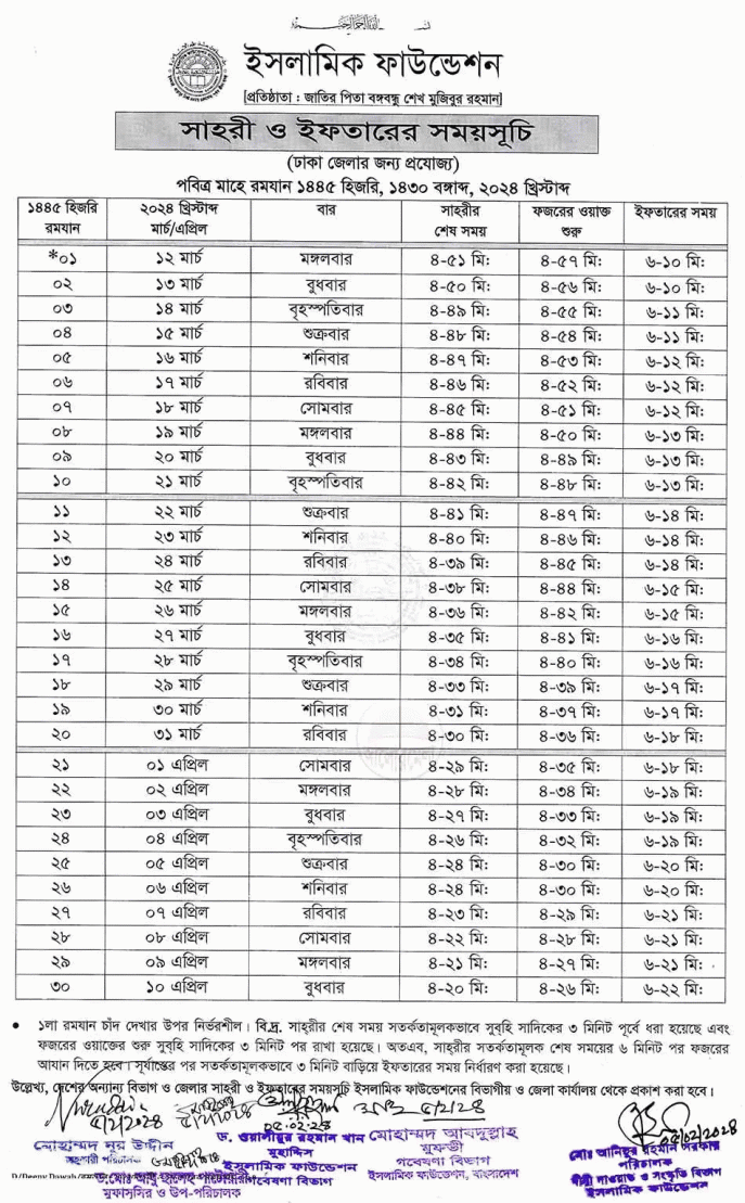 Ramadan Calendar 2024