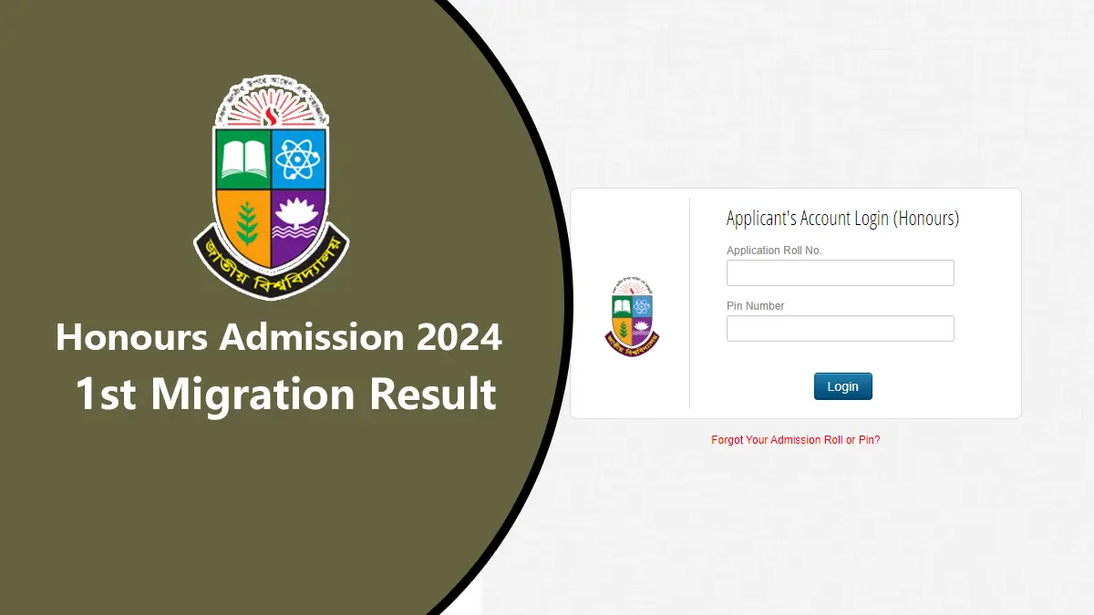 National University published Honours 1st Migration Result 2024 on April 18