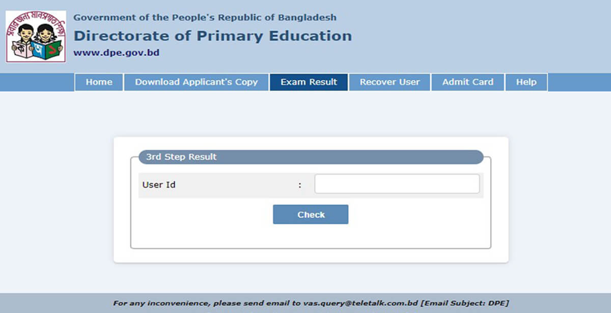 DPE Published Primary 3rd Step Revised Result 2024 on April 22