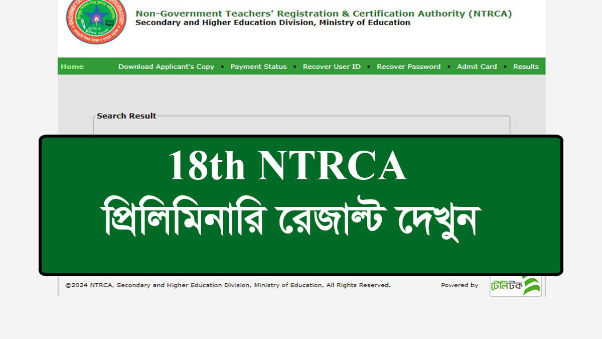 18th NTRCA Result 2024