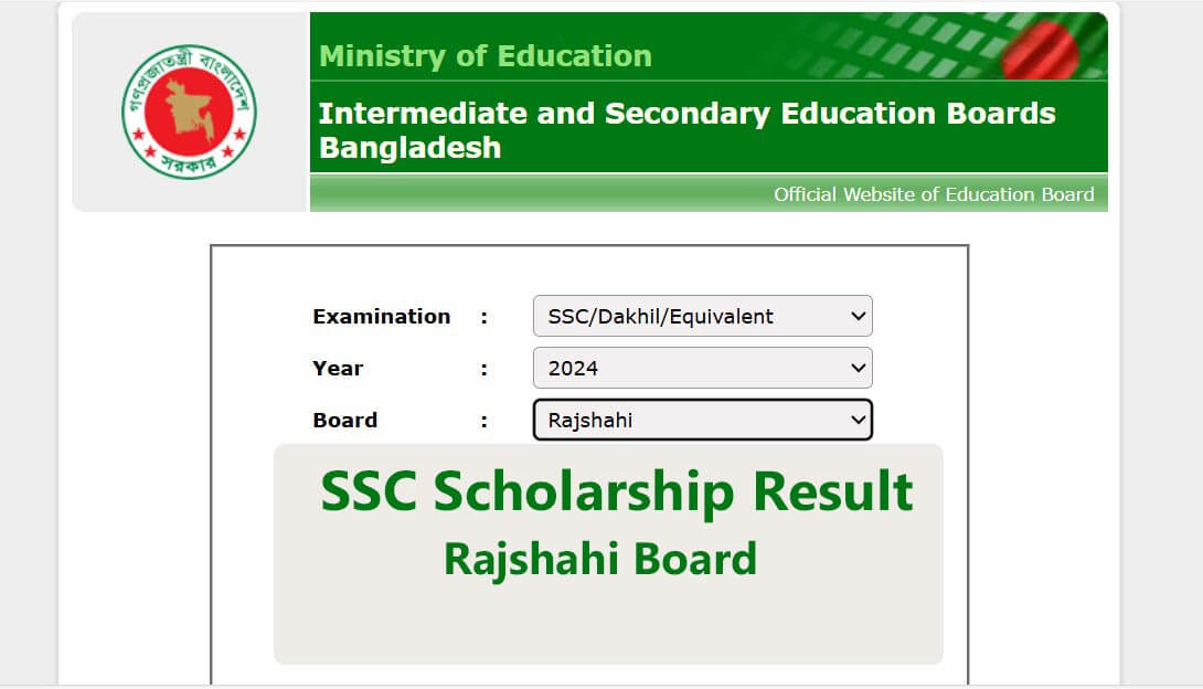 SSC Scholarship Result 2024 Rajshahi Board